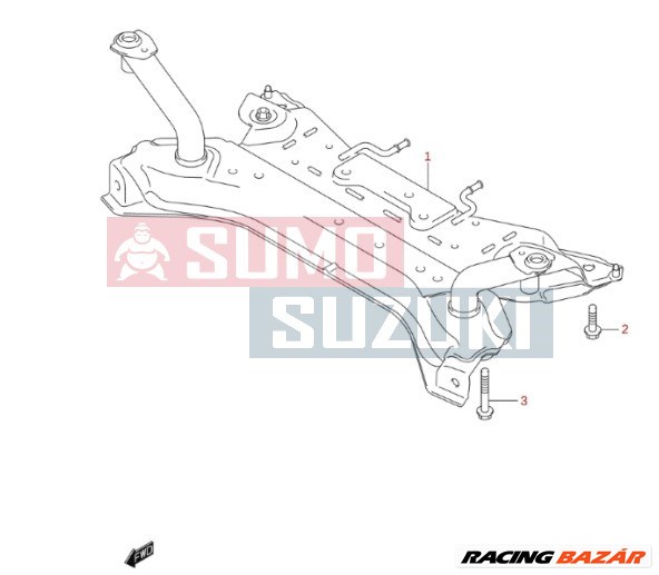 Suzuki Swift 2005-> Bölcső 45810-62J10 3. kép