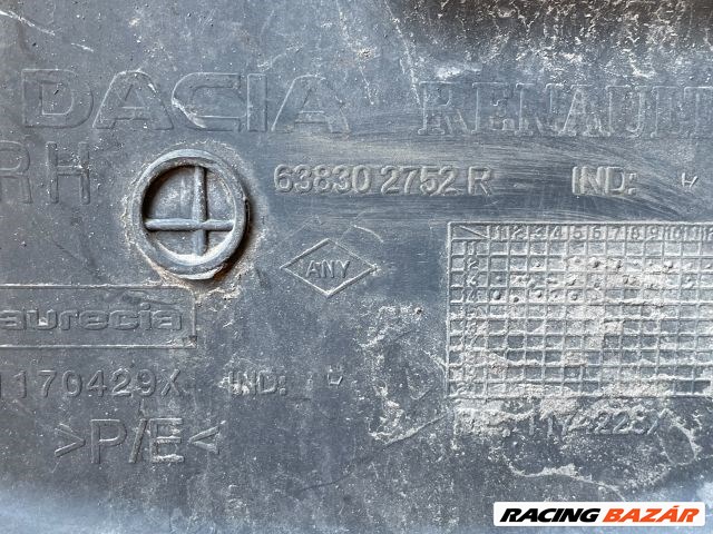 Dacia Sandero II Jobb első Dobbetét (Kerékjárati, Műanyag)  638302752 1. kép