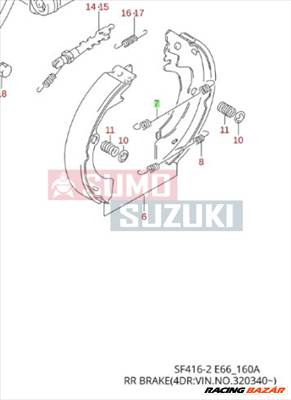 Suzuki Swift fékpofa rugó felső Sedan Bosch rendszerhez 53231-80EC0