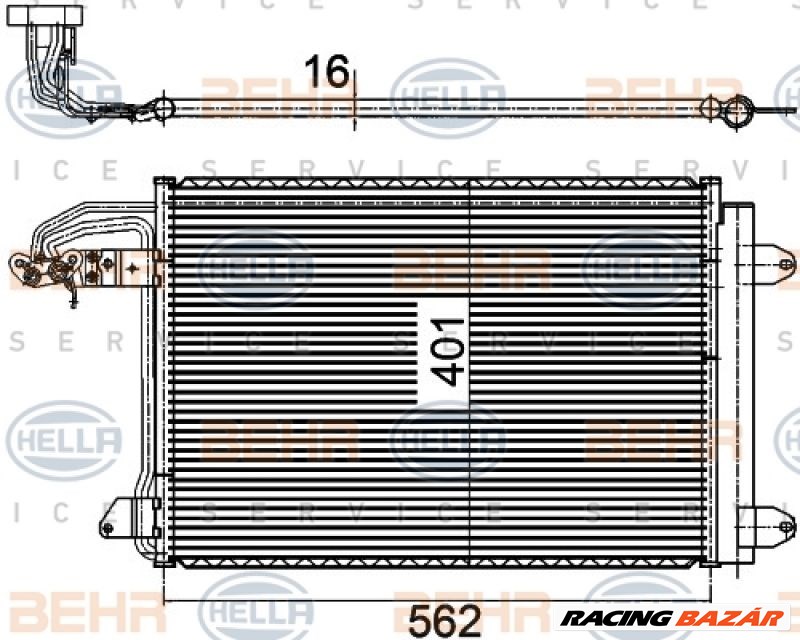 HELLA 8FC 351 301-044 Klímahűtő - SEAT, VOLKSWAGEN, SKODA, AUDI 1. kép