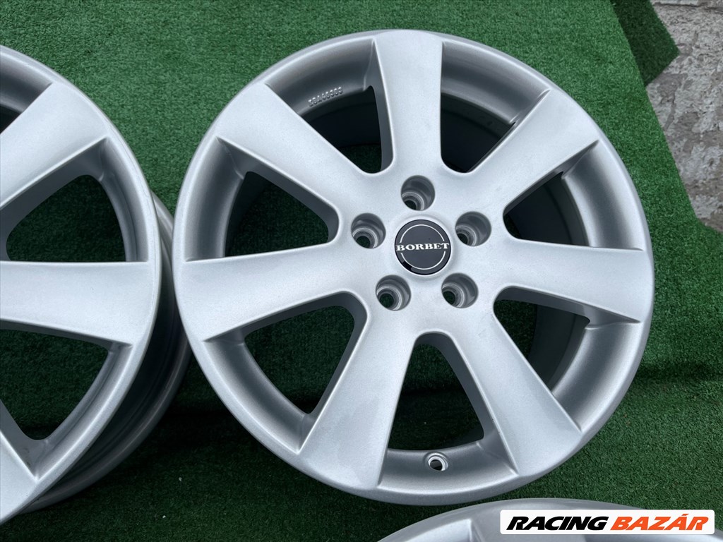 R17 5x112 Original Borbet 7Spoke Silver - 8J ET50 NEW  / 8x17 új felnik, új alufelni szett 3. kép