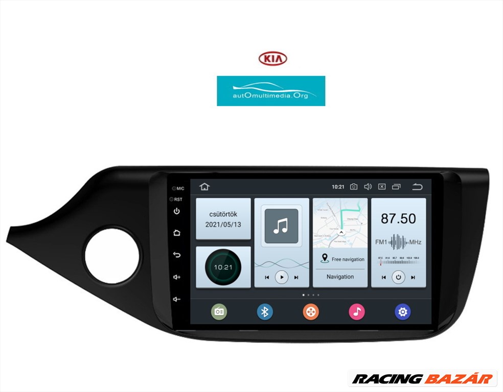 Kia Ceed Android 10 2+32 GB Multimédia GPS Rádió Carplay Tolatókamerával 2. kép