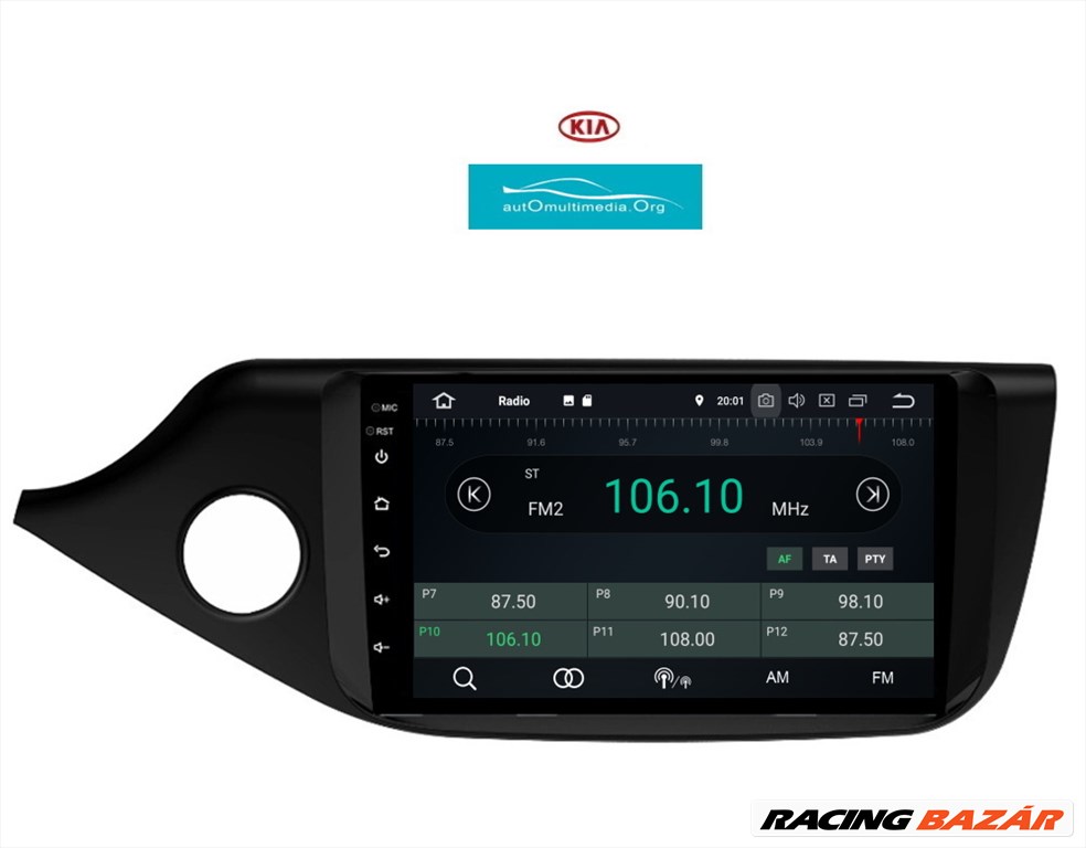 Kia Ceed Android 10 2+32 GB Multimédia GPS Rádió Carplay Tolatókamerával 7. kép