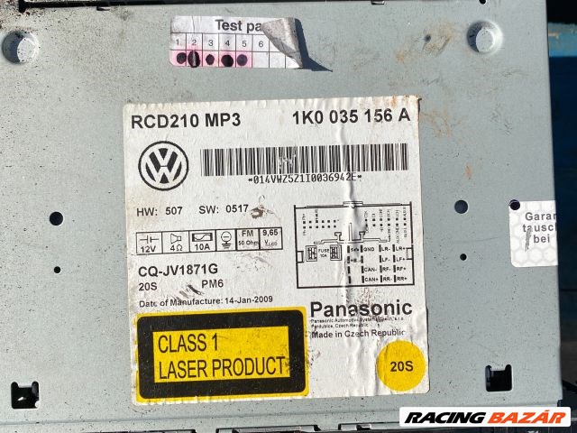 Volkswagen Golf VI Rádió / CD  vwz5z1i0036942 3. kép