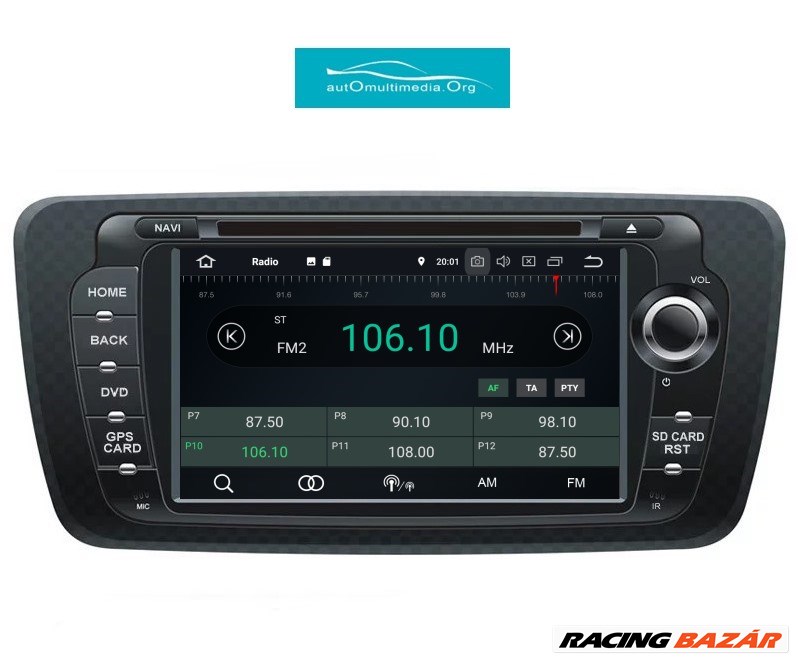 Seat Ibiza Android Multimédia GPS Rádió Navigáció Wifi Rádió Tolatókamerával 6. kép