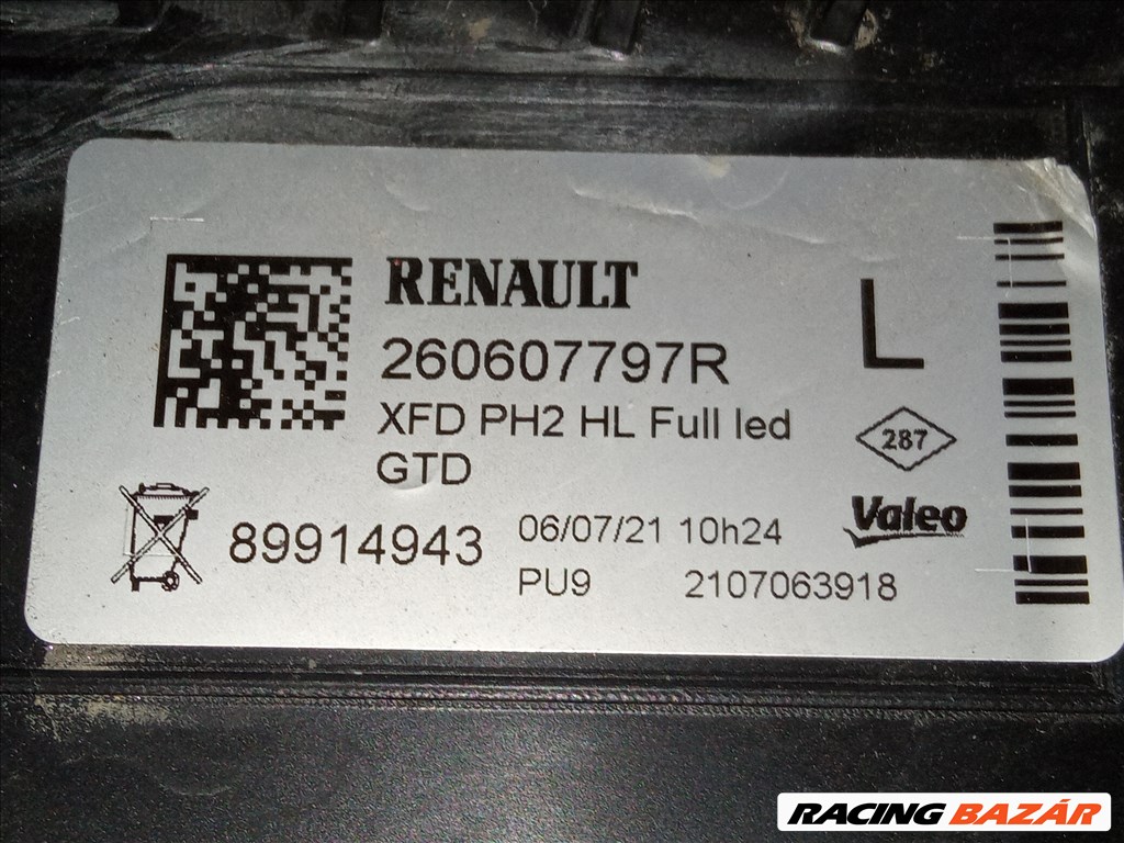 Renault Talisman Bal fényszóró 260607797R 2. kép