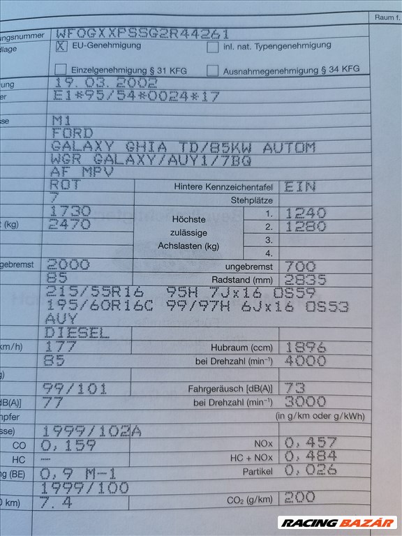 Ford Galaxy Mk1 tiptronic automata váltó AG5 kóddal, 276081km-el  ag519pdtdi ford19pdtdi 30. kép