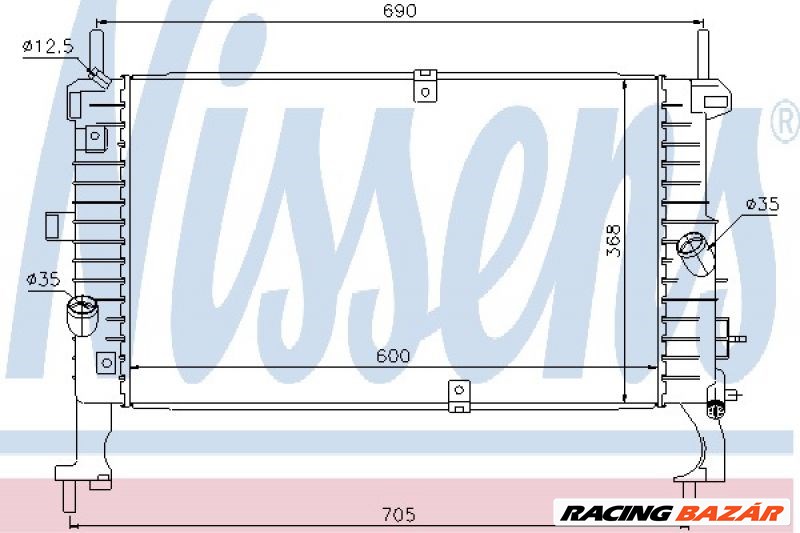 NISSENS 63092 Motorvízhűtő - OPEL, VAUXHALL 1. kép