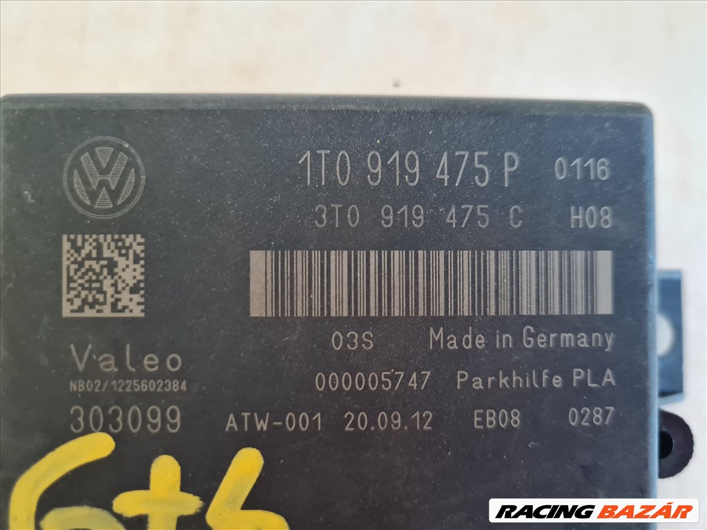 Volkswagen Golf VI pdc / parkradar vezérlő 1T0 919 475P 1t0919475p 2. kép