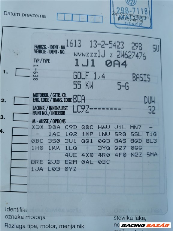 Volkswagen Golf IV 1.4 motor BCA kóddal, 204.884km-el eladó bca1416 vwgolf41416 20. kép