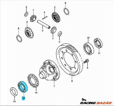 Suzuki differenciálmű csapágy, jobb 09262-35070, 08113-60070