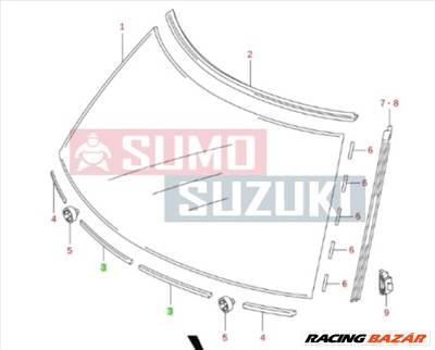 Suzuki Swift szélvédő tömítőgumi első alsó GYÁRI 84617-63J00