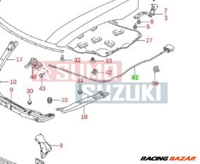 Suzuki Swift motorháztető nyitó bowden 2010-től 82160-71L10 1. kép