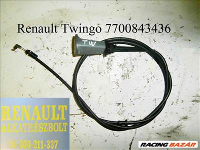 Renault Twingo 7700843436 géptető, motorháztető nyitóbowden 