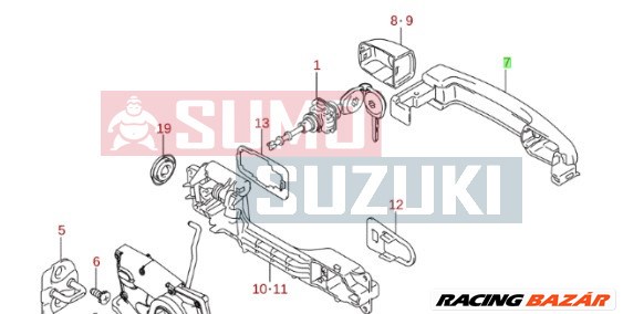 Suzuki S-Cross Külső kilincs bal 82812-57LA0 1. kép