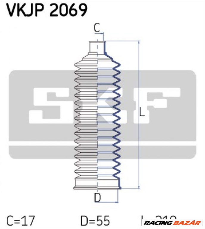 SKF VKJP 2069 Kormánymű gumiharang készlet - VOLKSWAGEN 1. kép
