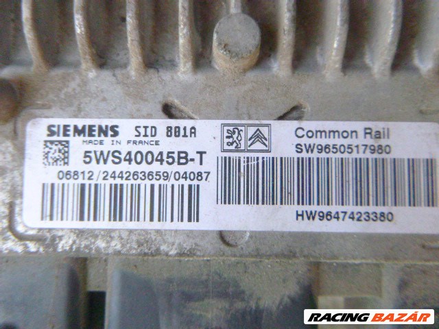 Peugeot 307 2002, 2.0 HDI , RHY SIEMENS motorvezérlő 5WS40045B-T , SID 801 A 9650517980 6. kép