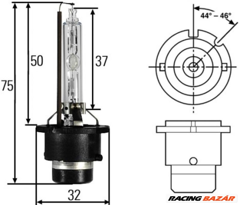 HELLA 8GS 007 949-251 Izzó, munkafényszóró - BMW, FORD, MITSUBISHI, MERCEDES-BENZ, CITROEN, CHEVROLET 1. kép