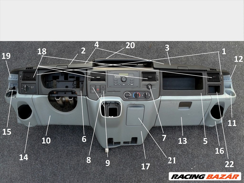 Ford Transit 2.2 2.4 TDCI Mk7 2006-2014 KOMPLETT műszerfal OLCSÓN! 1. kép