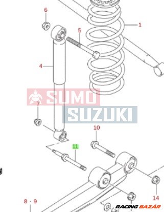 Suzuki Alto hátsó lengéscsillapító alsó csavar 46291M76G01 1. kép