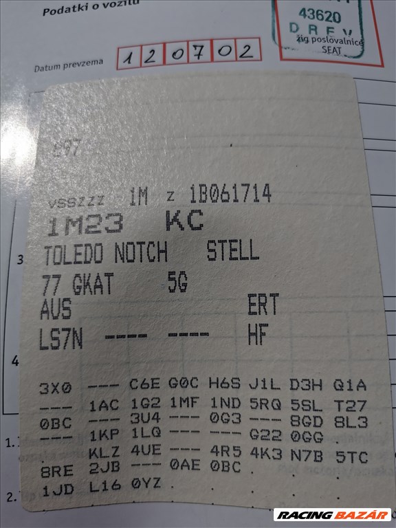 Seat Toledo II 1.6 16V 5 seb, kézi váltó ERT kóddal, 235.293km-el eladó ert1616 seatert16 14. kép