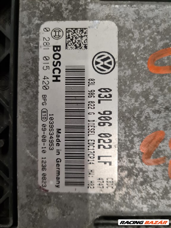 Volkswagen Golf VI motorvezérlő 2.0 CR CBDC 03L906022LF 03L 906 022LF 2. kép