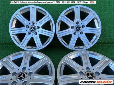 R16 5x112 Original Mercedes 7concave Spoke - 7J ET38 - A212 401 1702 / 7x16 gyári új felnik