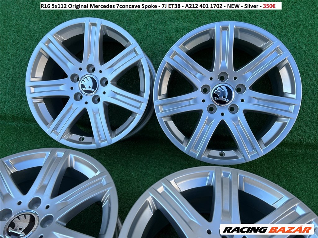 R16 5x112 Original Mercedes 7concave Spoke - 7J ET38 - A212 401 1702 / 7x16 gyári új felnik 3. kép