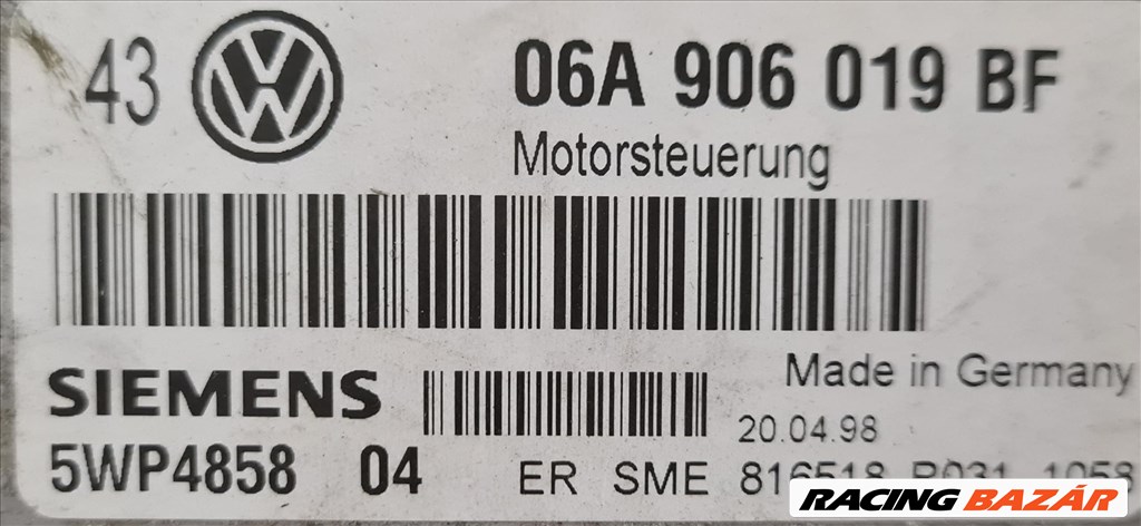 Volkswagen Golf IV,Bora motorvezérlő 1.6 SR AKL 06A 906 019BF 06A906019BF 2. kép