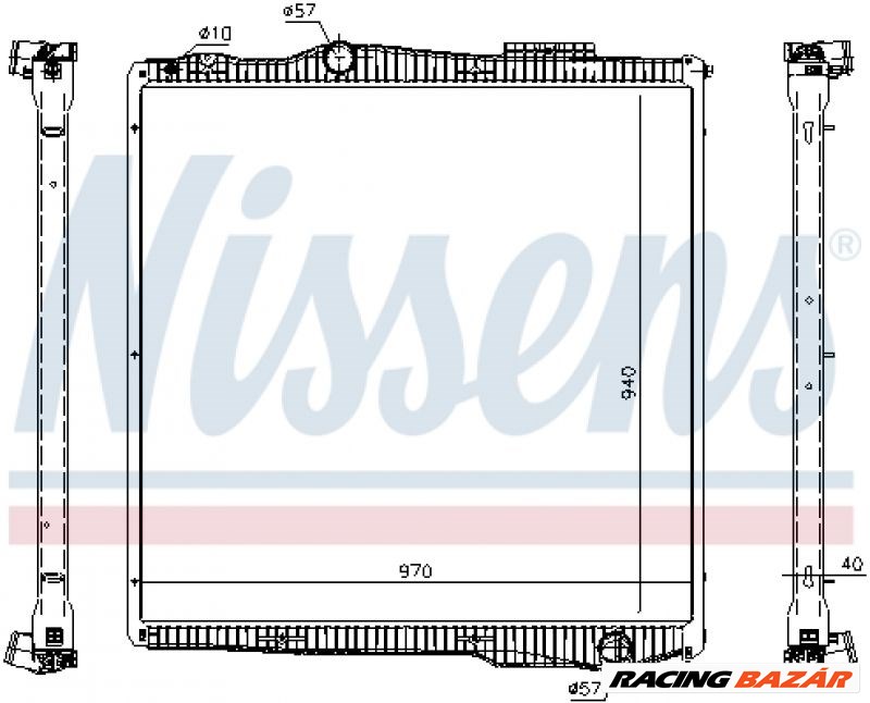 NISSENS 67291 Motorvízhűtő - PEUGEOT, SKODA, CITROEN, FORD, FIAT, SUZUKI, CHEVROLET 1. kép