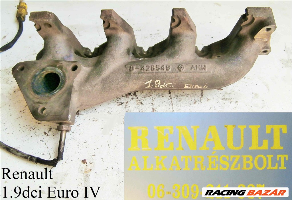 Renault 1.9dci (Euro IV) leömlő, kipufogócsonk  1. kép