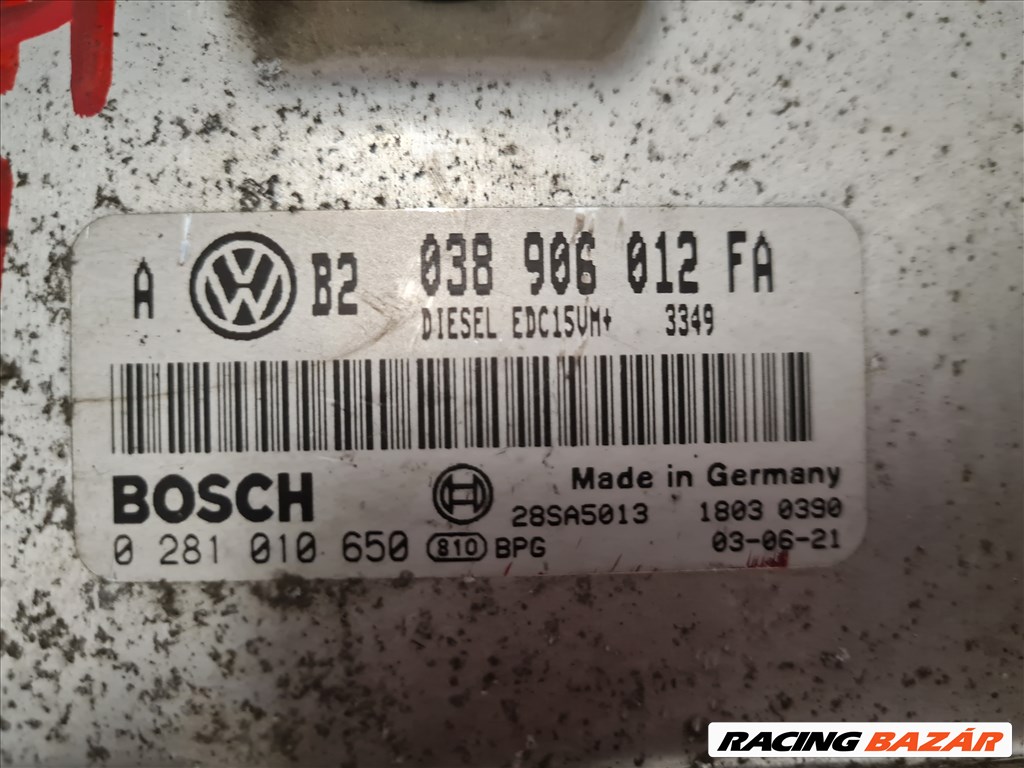 Volkswagen Golf IV,Bora motorvezérlő 1.9 TDI ALH 038 906 012FA 038906012FA 2. kép