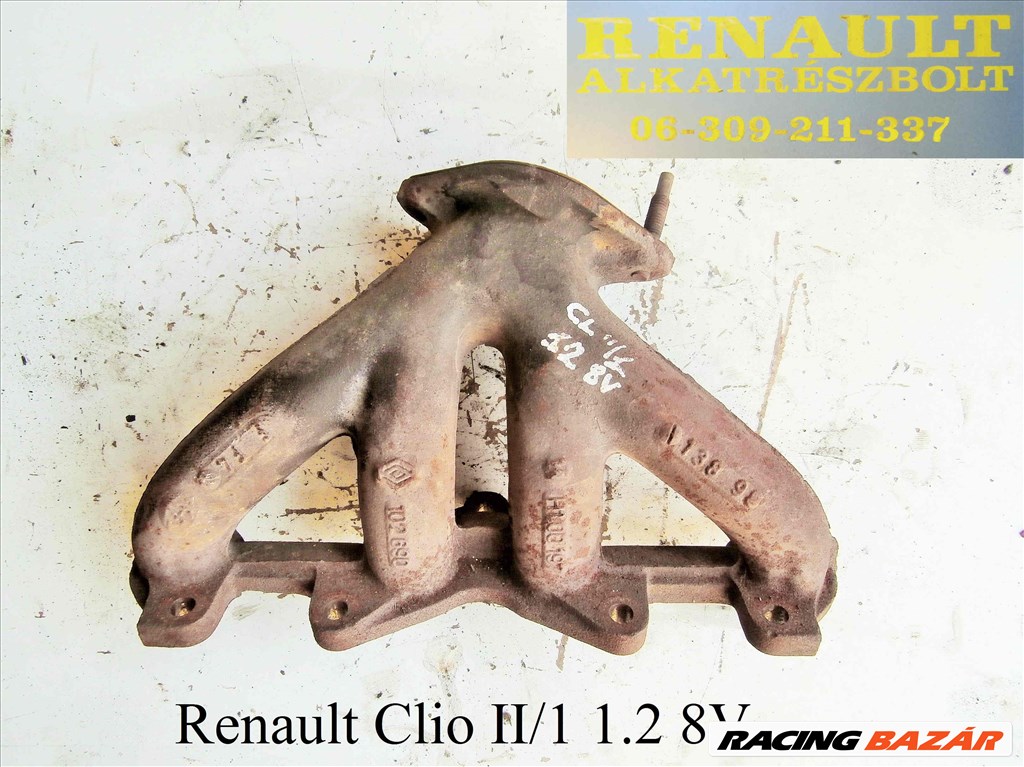 Renault Clio II/1 1.2 8V leömlő, kipufogócsonk  1. kép