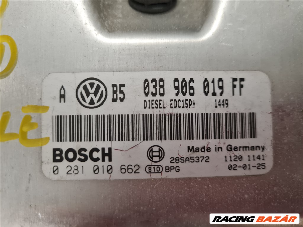 Volkswagen Golf IV,Bora motorvezérlő 1.9 PDTDI ATD 038 906 019FF 038906019FF 2. kép