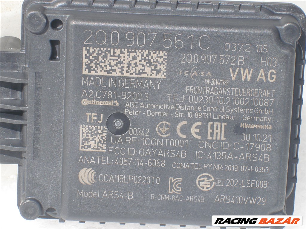 Skoda VW Seat ACC Távolságtartó radar szenzor 2Q0907561C 2015-től 4. kép