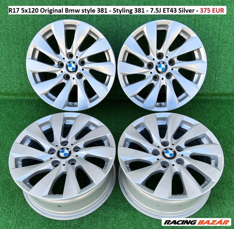 R17 5x120 Original Bmw style 381 - Styling 381 - 7.5J ET43 / 7.5x17 gyári felnik, eredeti alufelnik 1. kép