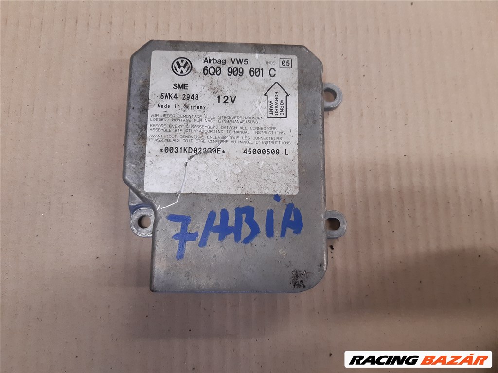 Skoda Fabia I légzsák vezérlő elektronika 6q0909601c 1. kép