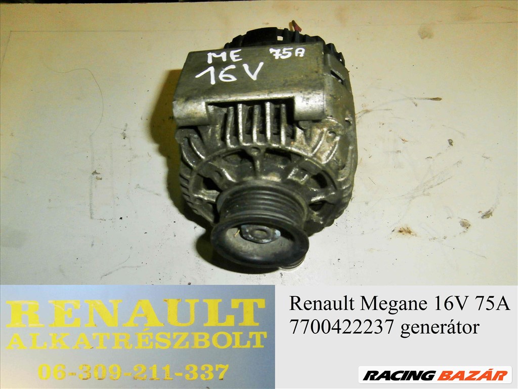 Renault Megane 16V (75A) 7700422237 generátor  1. kép