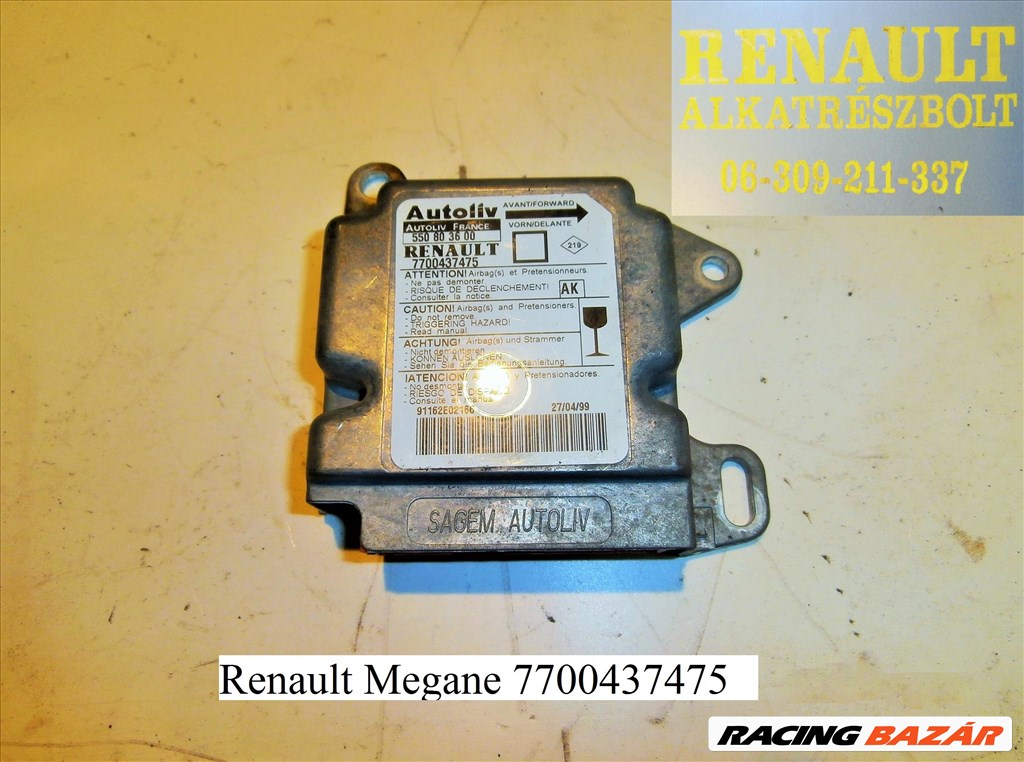 Renault Megane 7700437475 légzsák indító elektronika  1. kép