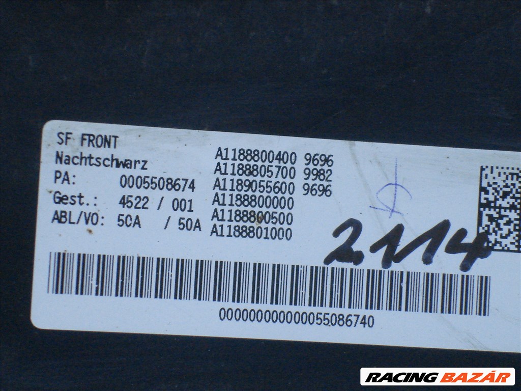 Mercedes CLA-Classe W118 radaros első lökhárító A1188855300 A Díszrács csak illusztráció  5. kép