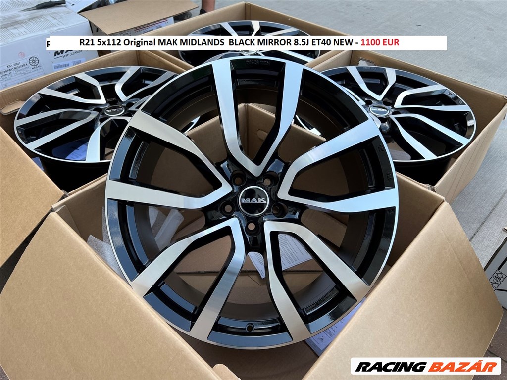 R21 5x112 Original MAK MIDLANDS  BLACK MIRROR 8.5J ET40 NEW / 8.5x21 új alufelnik, új felnik 1. kép