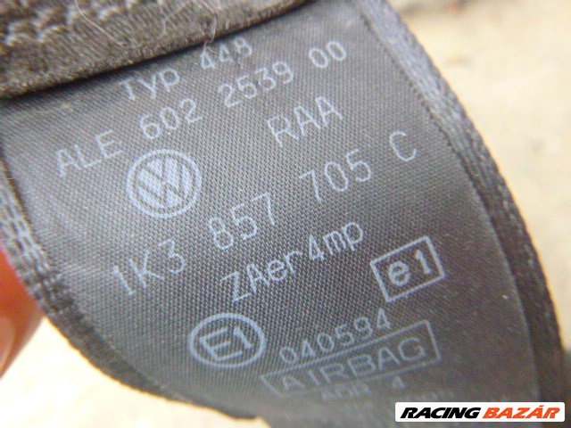 Volkswagen Golf V 3 AJTÓS BAL ELSŐ biztonsági öv 1K3 857 705 C 1. kép