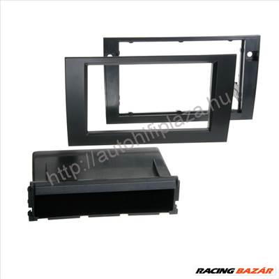 Audi A4 2002->2006, Seat Exeo 2009-> 2/1DIN Fekete Autórádió beépítő keret