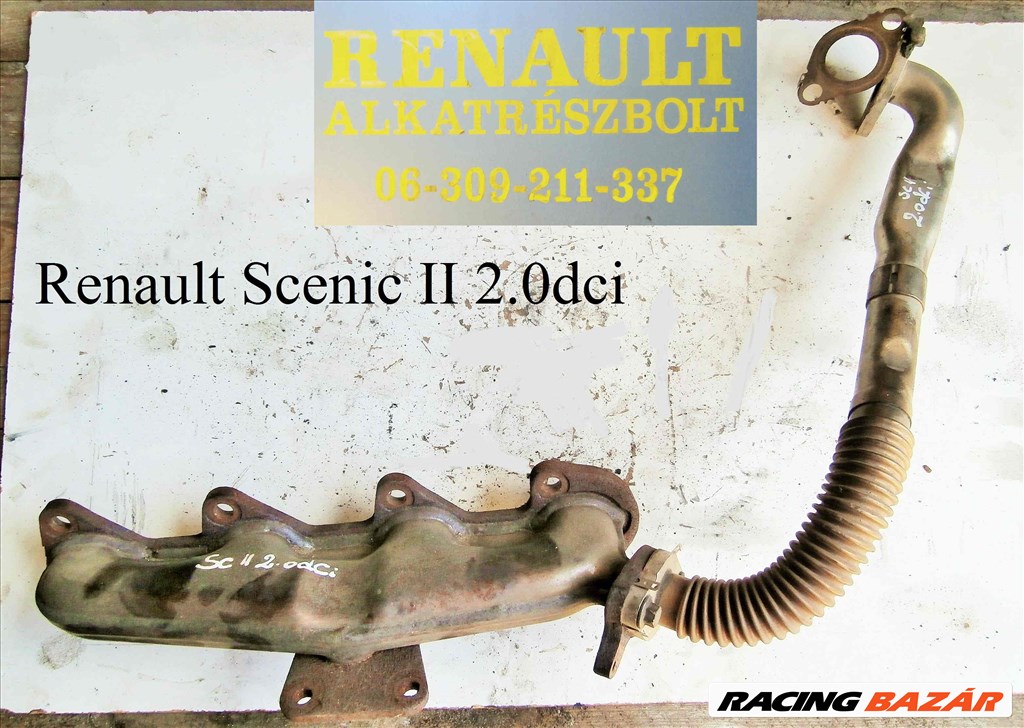 Renault Scenic II 2.0dci leömlő, kipufogócsonk  1. kép