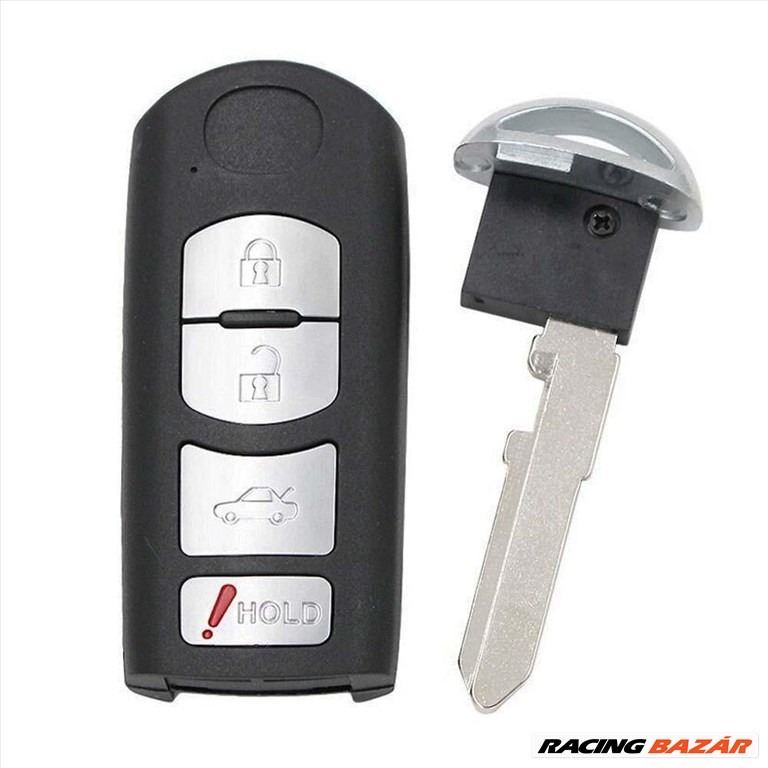 Mazda 4 gombos kulcs, kulcsház 1. kép