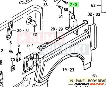 Suzuki Samurai merevítő csomagtér ajtónál bal 63710-80001