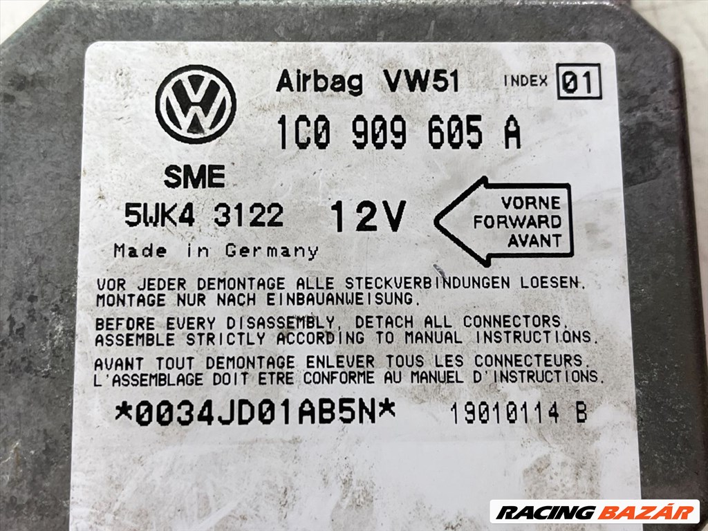 VW LUPO (6X1, 6E1)  Légzsák Elektronika #2209 1c0909605a 4. kép