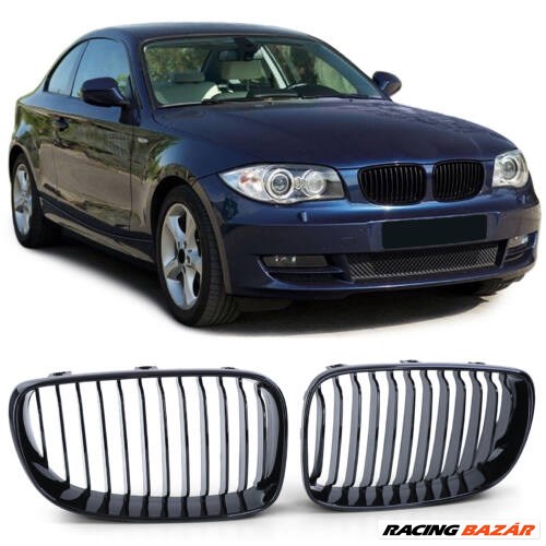 BMW E81 E82 E87 E88 facelift lakkozott fekete vese 1. kép