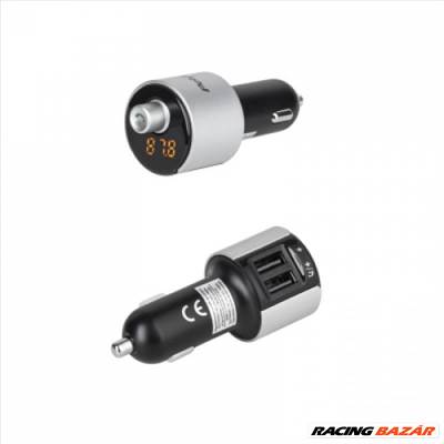 Peiying Autóhifi FM Transmitter és USB töltő Bluetooth kihangosítással URZ0464