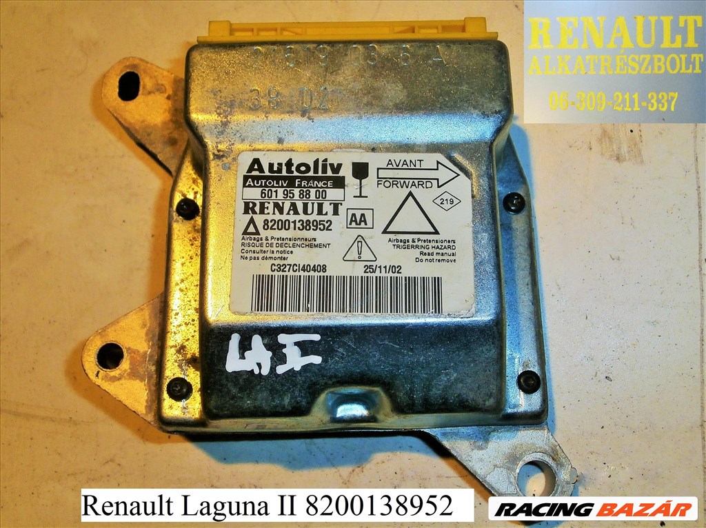Renault Laguna II 8200138952 légzsák indító elektronika  1. kép